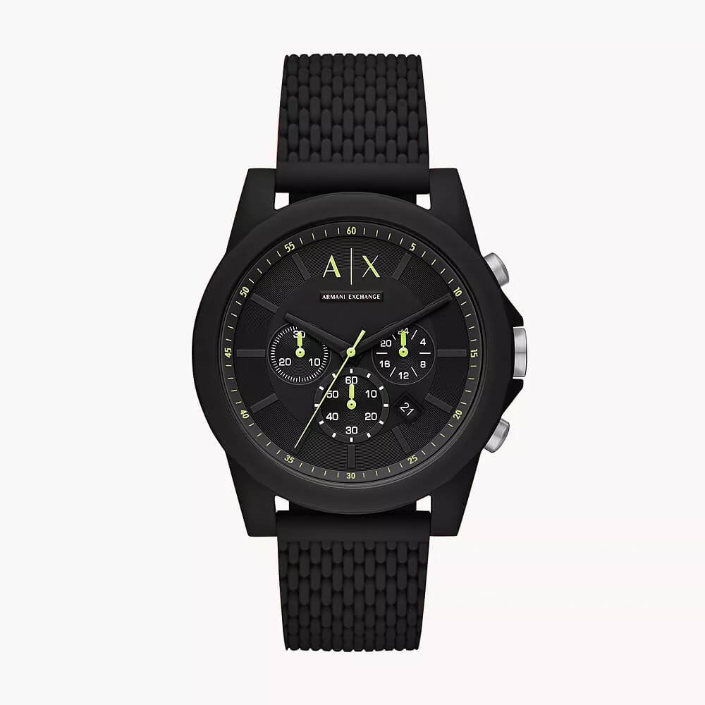Exchange Chronograph Black Silicone Watch